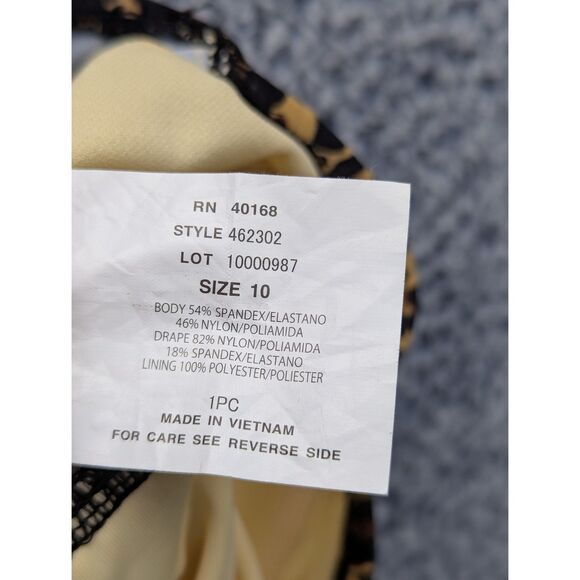 NWOT Trimshaper One Piece Swimsuit Size 10 Animal Print Leopard Cheetah Brown - Picture 10 of 10